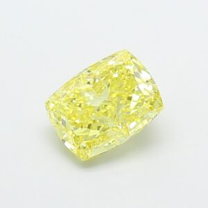 cushion 1.59ct fancy intense yellow vvs2