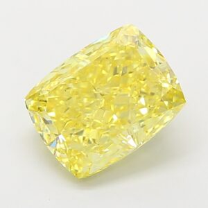 cushion 2.53ct fancy intense yellow vs1